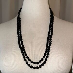Elegant Black Beaded Necklace